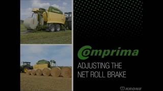 KRONE Comprima Round Baler User Advice Adjusting the Net Roll Brake [upl. by Ahsimin]