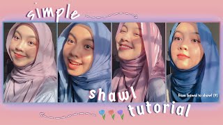 Simple Shawl Tutorial  4 Styles   Chest Covered  Intan Syafiqah [upl. by Dumm]