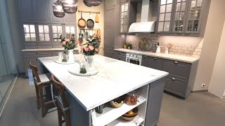 IKEA BODBYN Kitchen in Gray  Inspiring Kitchen Island Ideas amp Stunning Gray Cabinetry [upl. by Cirri303]