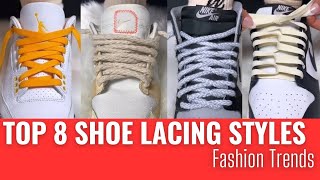 Top 8 Shoes lace styles Shoe lacing styles  Shoes less style P201223 shoelace tieshoelaces [upl. by Buckler]