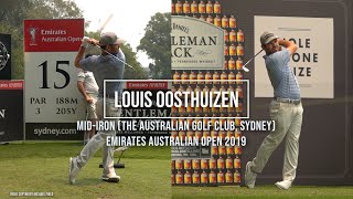 Louis Oosthuizen Golf Swing MidIron FO amp front view Emirates Australian Open  Sydney Dec 2019 [upl. by Tur881]