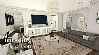 Bloxburg OneStory Realistic Home Interior part2 House Build Roblox [upl. by Suivatram587]