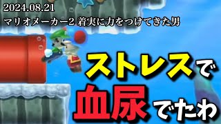 【20240821】ストレスで血尿が出るしんじろー吉田【作業用しんじろー吉田切り抜きマリオメーカー2】 [upl. by Devora]