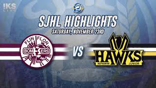 HIGHLIGHTS Flin Flon Bombers at Nipawin Hawks  Nov 23 2024 [upl. by Auqined]