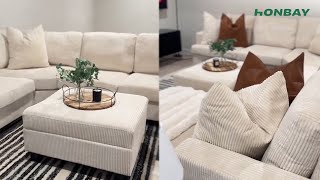 Stunning Corduroy Modular Sofa Review [upl. by Jeminah]