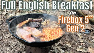 First burn on FIREBOX Stove  English Breakfast in the Woods [upl. by Ihel]