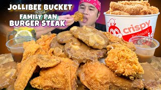 ULTIMATE JOLLIBEE CHICKEN JOY amp FAMILY PAN BURGER STEAK MUKBANG PINOY MUKBANG [upl. by Ecyrb283]