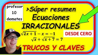 Ecuaciones IRRACIONALES con Radicales  Desde cero  Ejercicios resueltos Tutorial paso a paso [upl. by Lasala]