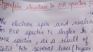 Hyperfine structure in ESR Spectroscopy pgexams spectroscopy analyticalchemistry hpuexams [upl. by Annaek]