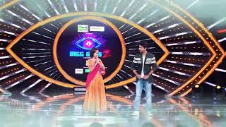 Deepthi Sunaina lovely seen at BIGG BOSS Entry with NANI [upl. by Atsejam]