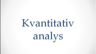 Analytisk kemi  Kvantitativa analysmetoder [upl. by Inalel]