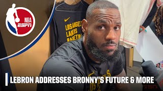 LeBron James talks Lakers’ W vs Raptors Rondo retiring  Bronny’s future  NBA on ESPN [upl. by Barnie545]