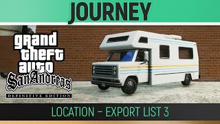 GTA San Andreas Definitive Edition  Journey Location  Export List 3 🏆 [upl. by Atnoid]