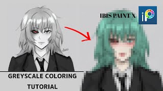 TRYING GREY SCALE COLORING 💀😭 ON IBIS PAINT X [upl. by Carlynne]