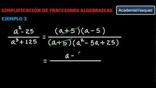 Simplificación de Fracciones Algebraicas Concepto y Ejemplos [upl. by Louis]