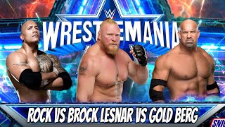 WWE 2K24  Rock vs Brock Lesnar vs Gold berg Triple Threat Match [upl. by Nassir381]