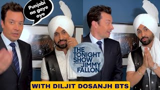 Jimmy Fallon Diljit Dosanjh The tonight show BTS Jimmy Fallon learning Hindi from Diljit Dosanjh [upl. by Adnarram]