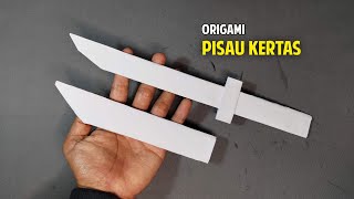 Cara Membuat Pisau dari Kertas  Origami Senjata [upl. by Lalaj]