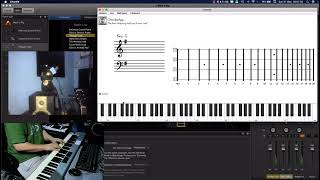 Multiple Display and MIDI for teaching test circa 2020  Mark’s Synth Bass Funk Riff [upl. by Navap]