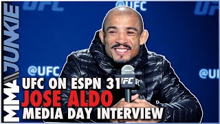 Jose Aldo Im not going to stop until I get this title  UFCVegas44 media day [upl. by Debbie985]