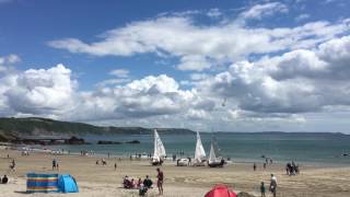 Devon Air Ambulance lands on Looe beach [upl. by Sibylle]