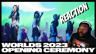 Worlds 2023 Finals Opening Ceremony ft NewJeans HEARTSTEEL REACTION [upl. by Codi]