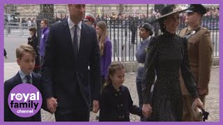 The Royal Family Arrive for Prince Philip Service [upl. by Trilley]