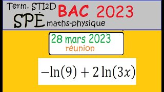 corrigé du 28 mars 2023BAC STI2D Maths  QCM logarithme maths physique [upl. by Ridley]