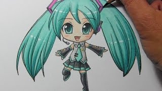 Drawing Time Lapse Chibi Hatsune Miku [upl. by Thalassa]