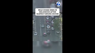 Wild chase ends in Inglewood after suspect drives on rim [upl. by Kcirdled]