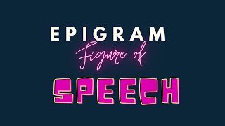 EPIGRAM  what is epigram  figure of speech  literature [upl. by Alban476]