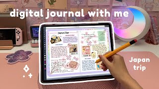 Digital journal with me on iPad Pro ✏️ digital planner  travel journal 💕 [upl. by Seedman]