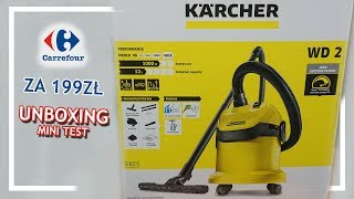 Unboxing TANI KARCHER WD2 z Carrefoura  mini test odkurzacza [upl. by Sigsmond]