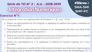 Exercices corrigés Série de TD N°2  Intégration  USMBAENSFès AU  20182019  Exercice 1 [upl. by Eseilanna]