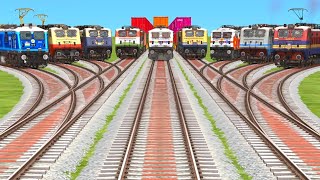 NINE TRAINS ☯️ CROSSING AT DAIMOND RISKY RAILROAD TRICKStrain sim world4 [upl. by Neelra]