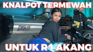 BIKININ KNALPOT TITANIUM UNTUK YAMAHA R1 akangmv SPECIAL MEWAH MENGGELEGAR [upl. by Carol-Jean]