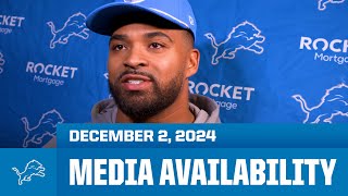 Detroit Lions players meet with the media  December 2 2024 [upl. by Naillimxam]