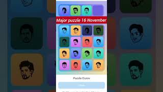 Major puzzle 16 November cards tomarket majorpuzzle blum bums airdropkart ebox mrbox boxo [upl. by Oiramel]