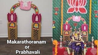 Traditional decoration  Makara thoranam  Prabhavali frame with dollar tree  Varalakshmi pooja [upl. by Rew803]