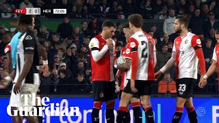 Feyenoord trick goalie with deceptive game of rock paper scissors [upl. by Tyra731]