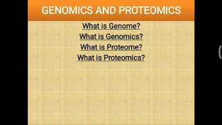 Genomics and Proteomics [upl. by Enirtak392]