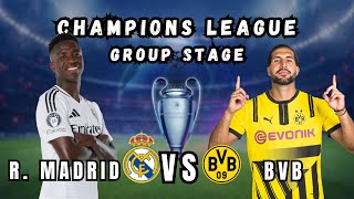 Real Madrid VS BVB  Champions league group 2425  FC 25 prediction mbappe vinicius bellingham [upl. by Inod561]