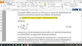 Aula 6  Modelagem de distribuição granulométrica [upl. by Marylin]