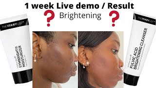 1 week live DEMO and ReviewThe Inkey List Fulvic Acid Brightening Cleanser  Symbright Moisturizer [upl. by Niwhsa351]