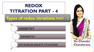 Redox titration part 4  Iodimetry  Iodometry  Potassium Iodate titration Iodatometry Analysis [upl. by Chapen]