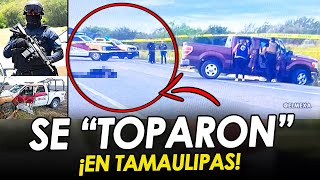 CONVOY de MAFIOSOS se TOPAN con POLICIAS ESTATALES en SAN FERNANDO TAMAULIPAS [upl. by Rimat880]