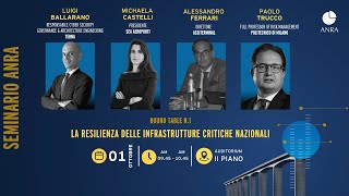 Seminario ANRA  TR1  La resilienza delle infrastrutture critiche nazionali [upl. by Eeresed]