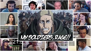 SURVEY CORPS FINAL CHARGE Attack On TItan Season 3 Episode 16  Reaction Mashup [upl. by Mirella]