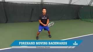 Moving Backwards  Forehand Series by IMG Academy Tennis Program 2 of 4 [upl. by Ardnuassac794]