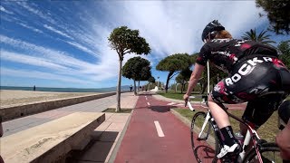 30 Minute Cambrils Sunshine Beach Cycling Training Spain Ultra HD Video [upl. by Dunning]